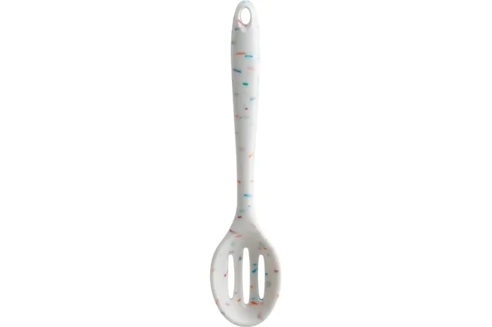 Trudeau Silicone 11 inch Slotted Spoon – White Confetti