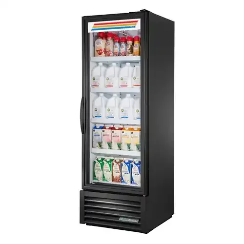 True FLM-27~TSL01 27″ Black Refrigerated Glass Door Merchandiser with LED Lighting, R290, 22 Cu. Ft