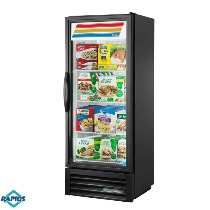 True GDM-12F One Section One Glass Door Display Freezer, Black 25″