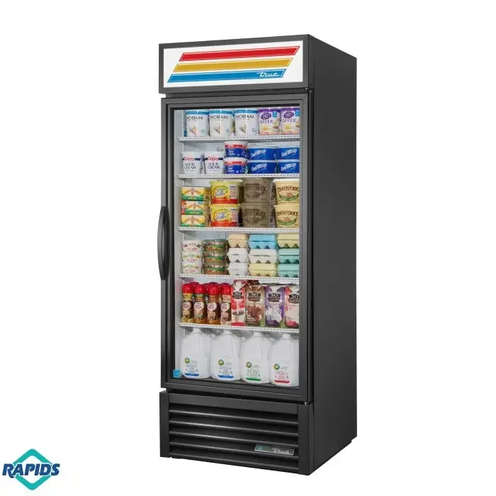 True GDM-26-HC~TSL01 One Section, One Glass Door Display Refrigerator Merchandiser – Black – 30″