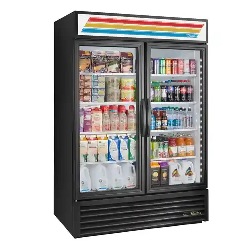 True GDM-49-HC~TSL01 54 1/4″ Black Refrigerated Glass Door Merchandiser with LED Lighting, Refrigerant R290, 44.7 Cu. Ft.