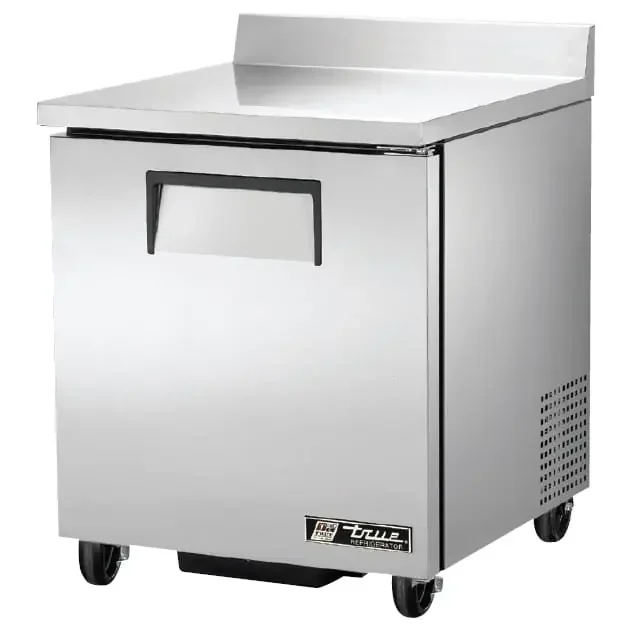 True® TWT-27-HC S/S Solid Door 2-Shelf 6.5 CF Worktop Refrigerator