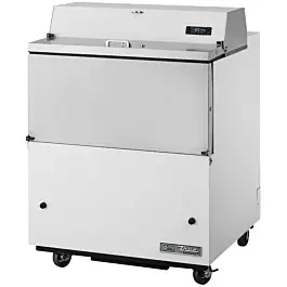 True TMC-34-SS-HC 34″ Milk Cooler with White and Stainless Steel Exterior & Stainless Steel Interior