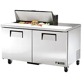 True TSSU-60-10-HC 60″ Solid Door Sandwich/Salad Prep Table with Refrigerated Base & 10 Pan Top