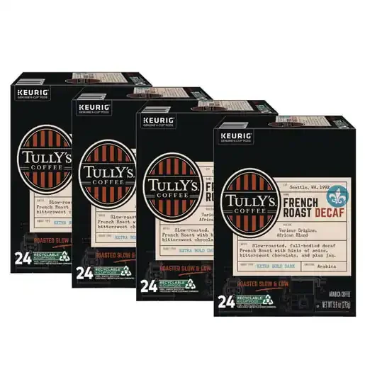 Tully‘s Coffee GMT192419CT French Roast Decaf Coffee K-Cups, 96/carton