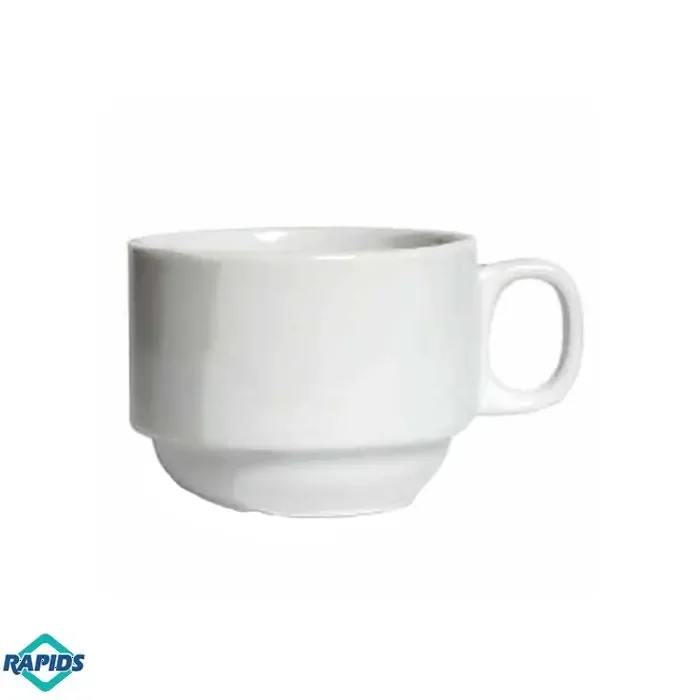 Tuxton 7 Oz White Restaurant Stacking Cups (36 Pack)