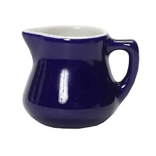 Tuxton B2R-035 3.5 Oz. Cobalt / Eggshell Creamer – 12 / CS