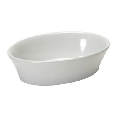 Tuxton BWK-100 10 Oz. White Oval Baker – 12 / CS