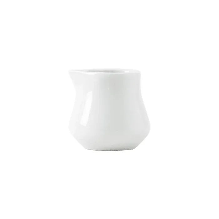 Tuxton China BPR-0352 White 3-1/2 ounce Creamer w/o Handle – 12 / CS
