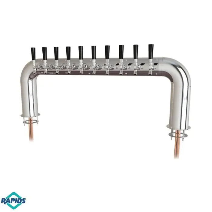 UBC Atlas Draft Pass-Through Beer Tower 10 Tap Stainless Steel