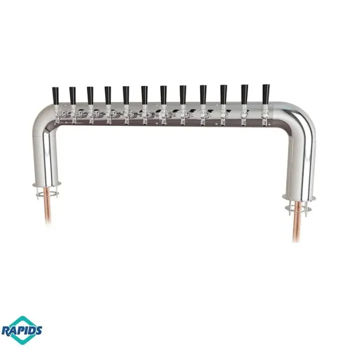 UBC Atlas Draft Pass-Through Beer Tower 12 Tap Stainless Steel