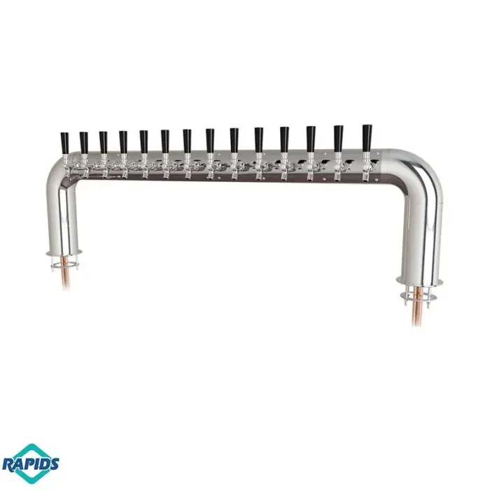 UBC Atlas Draft Pass-Through Beer Tower 14 Tap Stainless Steel