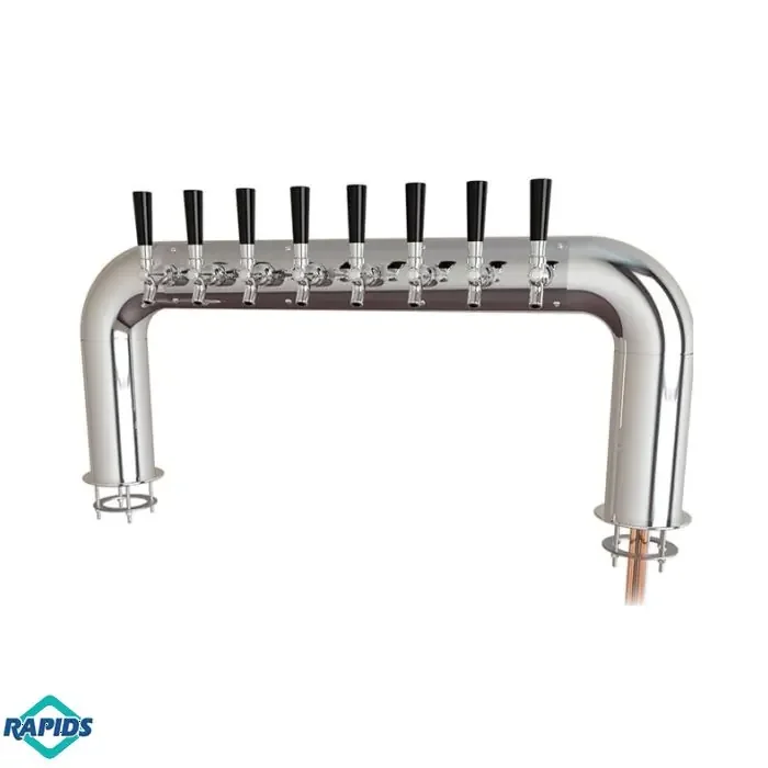 UBC Atlas Draft Pass-Through Beer Tower 8 Tap Stainless Steel