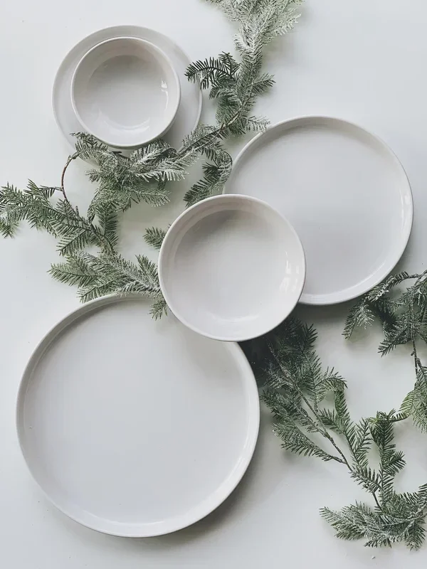 Vaisselle en grès Blanc brillant