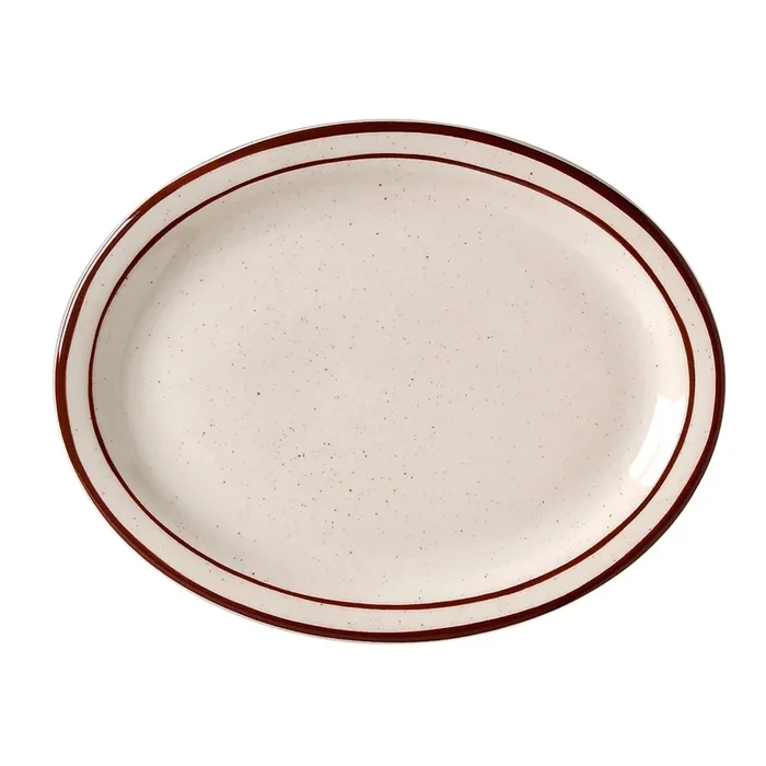 Vertex China CRV-12 Caravan Brown Speckled 9.5″ Platter – 24 / CS