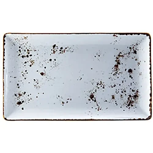 Vertex China LTW-R20 7-1/2 x 13″ Terra White Platter – 12 / CS