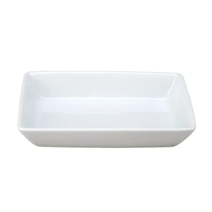 Vertex® China Signature White 9 x 6 x 1-5/8 Rectangle Dish – 24 / CS
