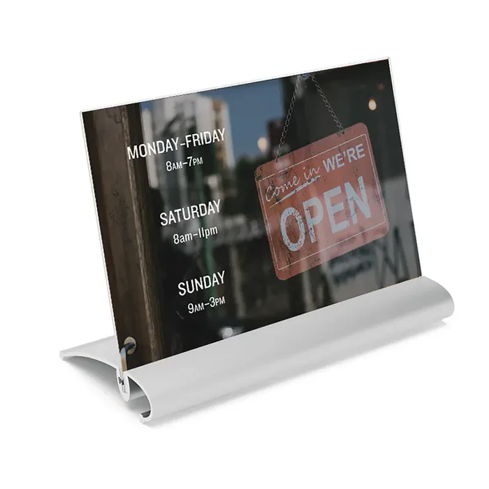 VGS AE-IDG AeroLinea® Silver 5.5 x 8.5″ Countertop Sign Holder