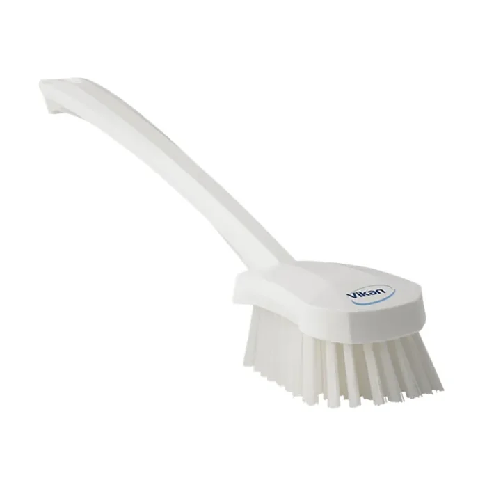 Vikan 41865 White Stiff Long Handle 16.3″ Scrub Brush