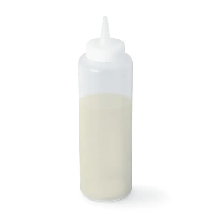 Vollrath 52063 Clear 12 Ounce Squeeze Dispenser Bottle with Cap