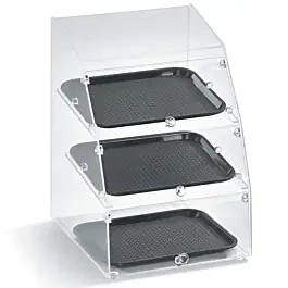 Vollrath MBC1014-3F-06 Medium 3-Tier Clear Acrylic Bakery Case with Front Doors