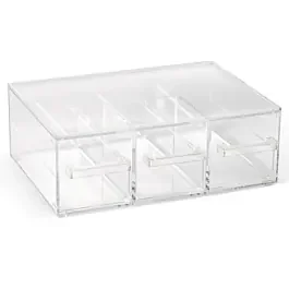 Vollrath SBB33 Cubic Acrylic Modular Display Bin with 1 Full-Size 3-Compartment Drawer