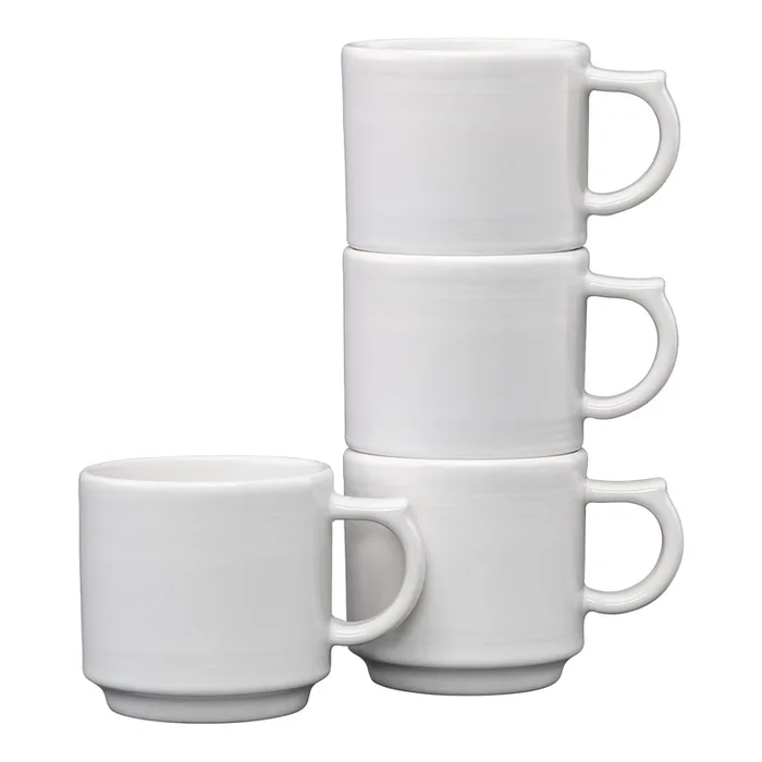White 16 OZ Set of 4 Stackable Mug Set