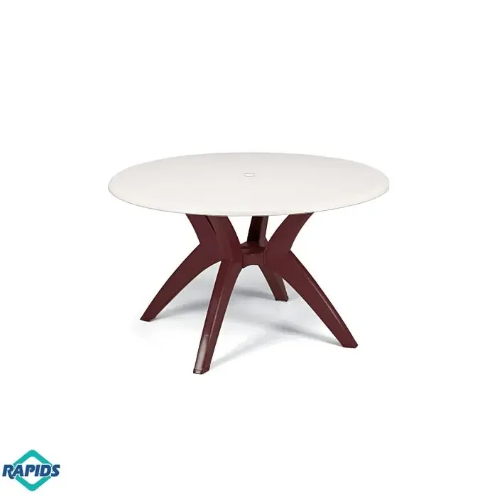 White 48″ Round Melamine Outdoor Table Top