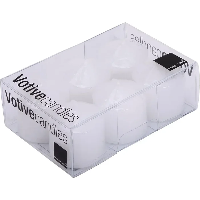 White Votive Candles, Set 6