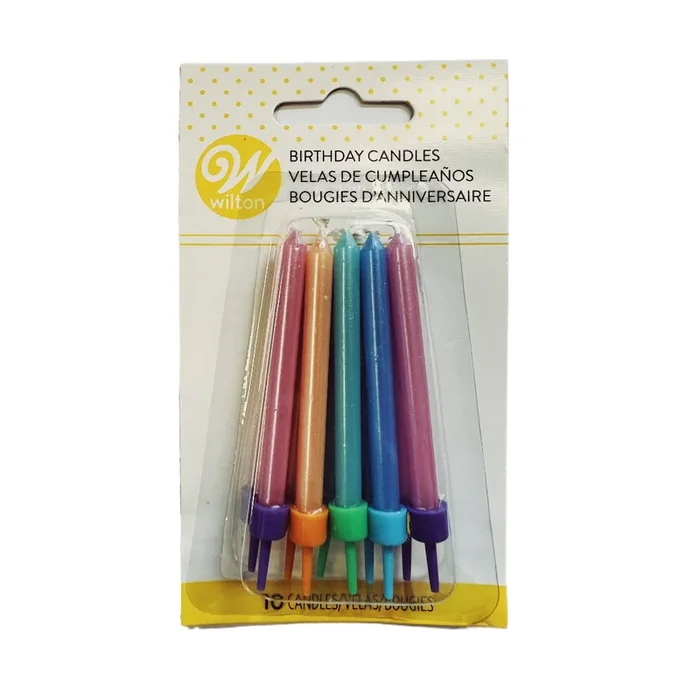 Wilton Pearlised Multicolour Candle 10pk