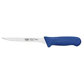 Winco KWP-61U Stal 6″ Straight Boning Knife with Blue Handle