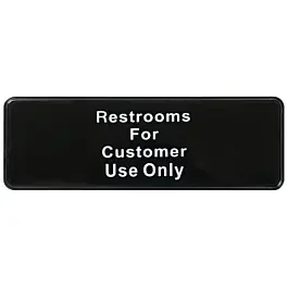 Winco SGN-317 “Restrooms for Customer Use Only” Information Sign, 3″ x 9″