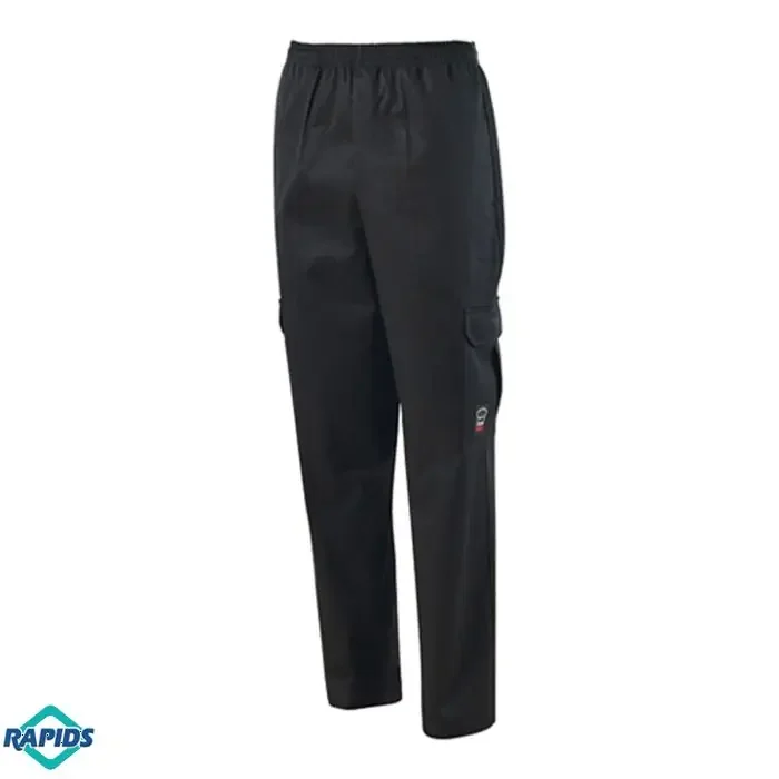 Winco UNF-11KM Cargo Chef Pants, Black, Medium