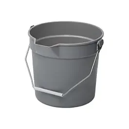 Winco UPP-10G 10 Quart Gray Polyethylene Utility Pail