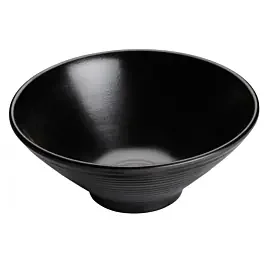Winco WDM014-302 Togashi 6-7/8″ Black Round Melamine Soup/Cereal Bowl