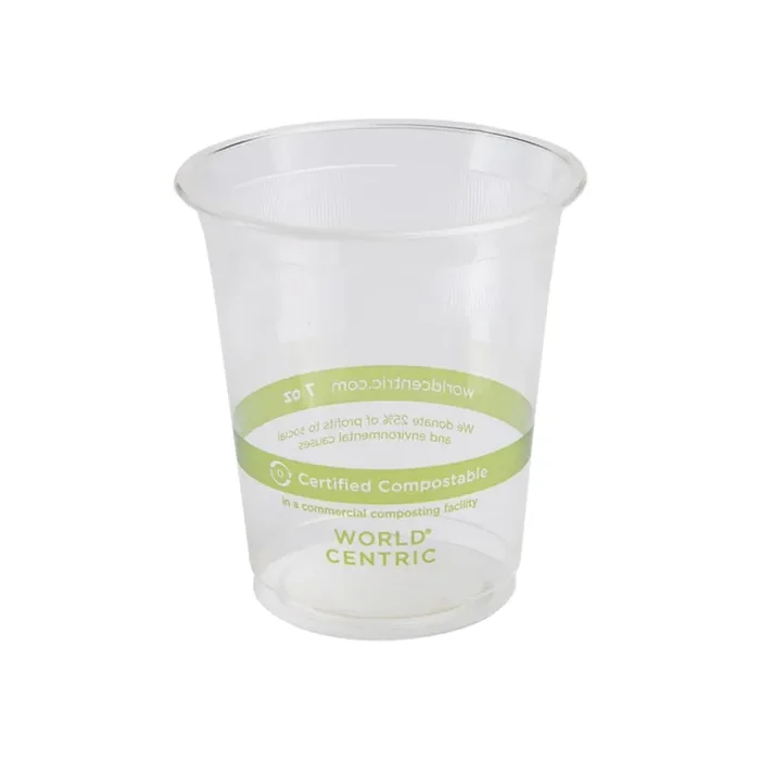 World Centric CP-CS-7 Clear Plastic 7 ounce Cold Cup – 2000 / CS