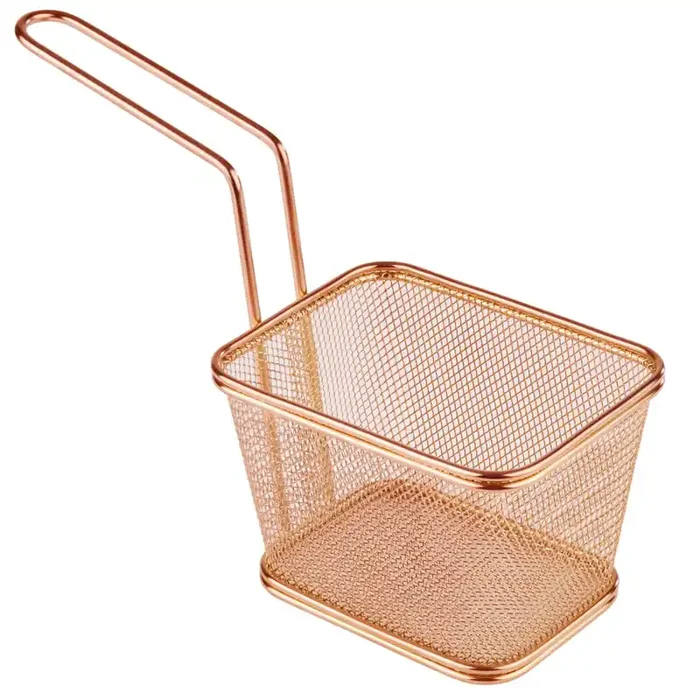 World Tableware APS 40623 Gold Finish S/S 5-1/8 x 4-1/8 in Fry Basket