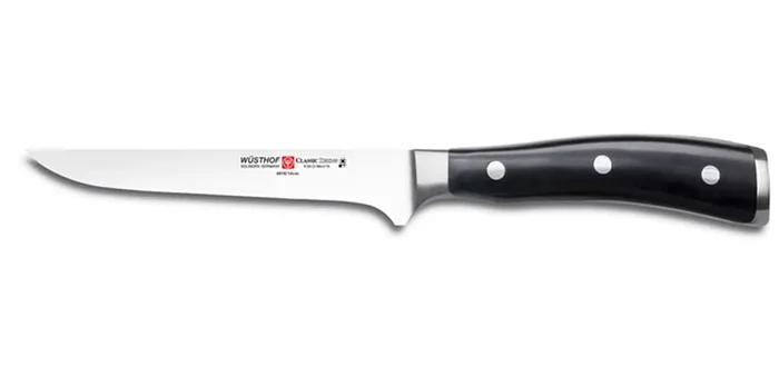 Wusthof 4616-7 Classic Ikon Carbon S/S 5″ Boning Knife w/ Black Handle