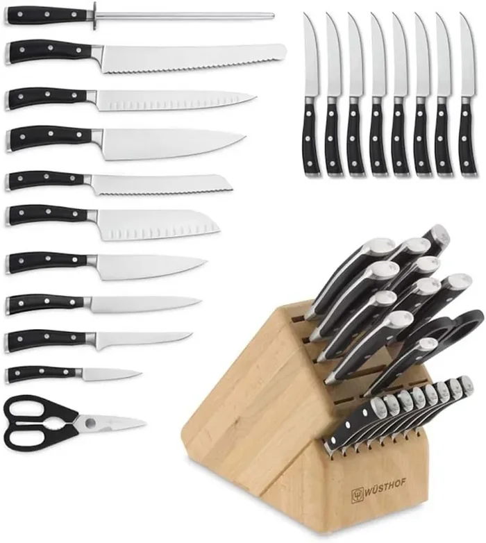Wusthof Classic Ikon – 20 Pc. Knife Block Set, Acaia