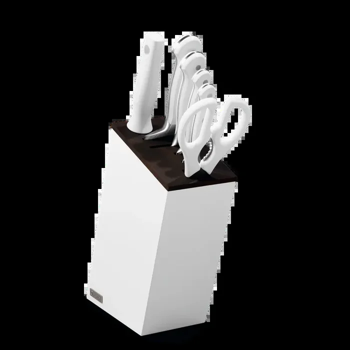 Wusthof Classic White – 7 Pc. Knife Block Set with Santoku Knife