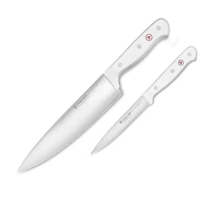 WUSTHOF GOURMET WHITE TWO PIECE CHEF‘S SET
